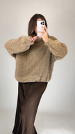 Boucle Pullover mit Rollkragen