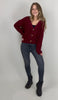 Strickjacke burgundy mit Knöpfen