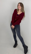 Strickjacke burgundy mit Knöpfen