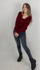Strickjacke burgundy mit Knöpfen