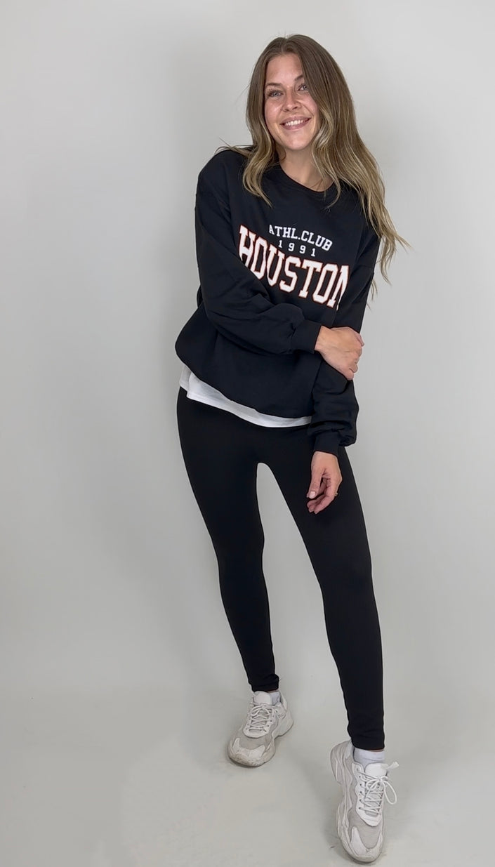 Sweater schwarz mit Houston Print