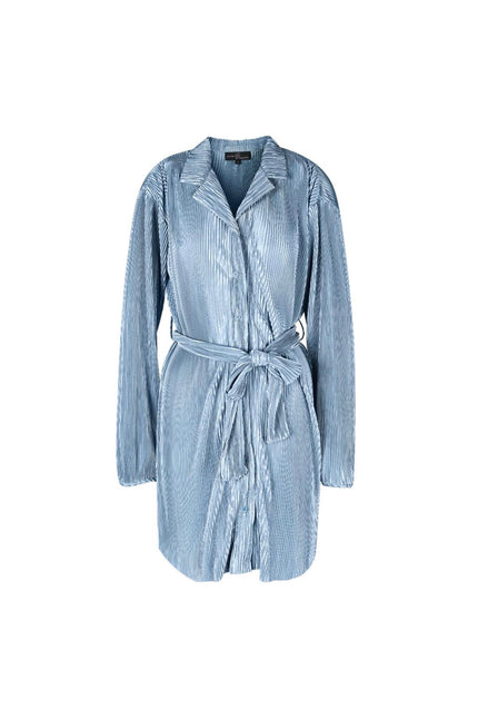 Plissiertes Kleid mit Bindegürtel