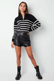Pullover gestreift mit zip