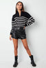 Pullover gestreift mit zip