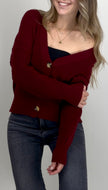 Strickjacke burgundy mit Knöpfen