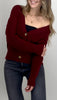 Strickjacke burgundy mit Knöpfen