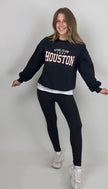 Sweater schwarz mit Houston Print