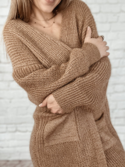 Cardigan mit Taschen in cappuccino