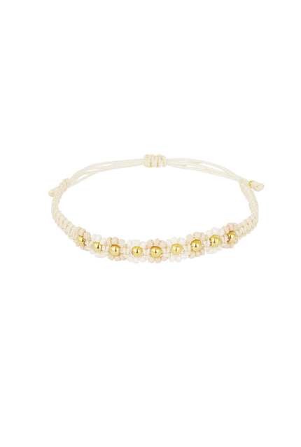 Armband beige Blumen
