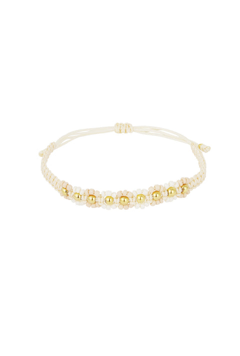 Armband beige Blumen