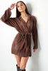 Plissiertes Kleid mit Bindegürtel