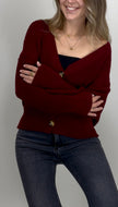 Strickjacke burgundy mit Knöpfen
