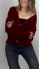 Strickjacke burgundy mit Knöpfen