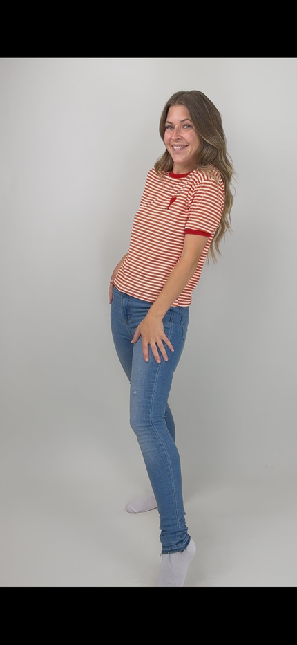 T-Shirt weiß/rot