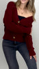 Strickjacke burgundy mit Knöpfen
