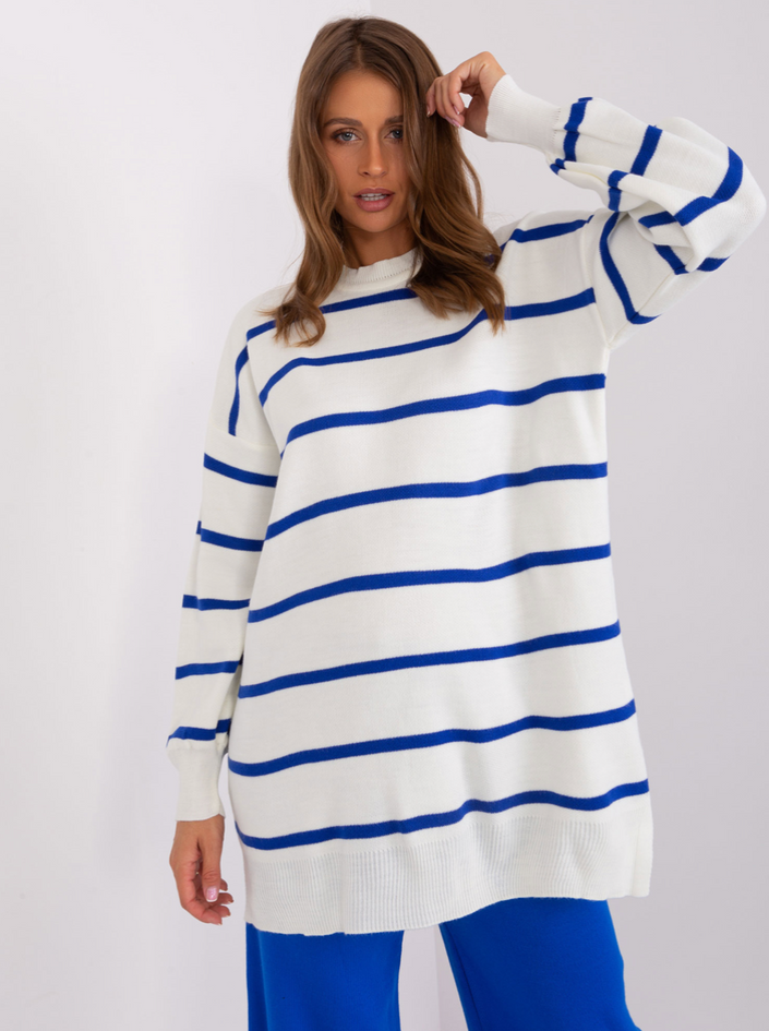 Pullover gestreift blau