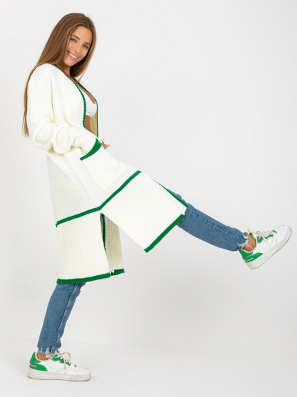 Cardigan weiß grün