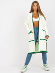 Cardigan weiß grün