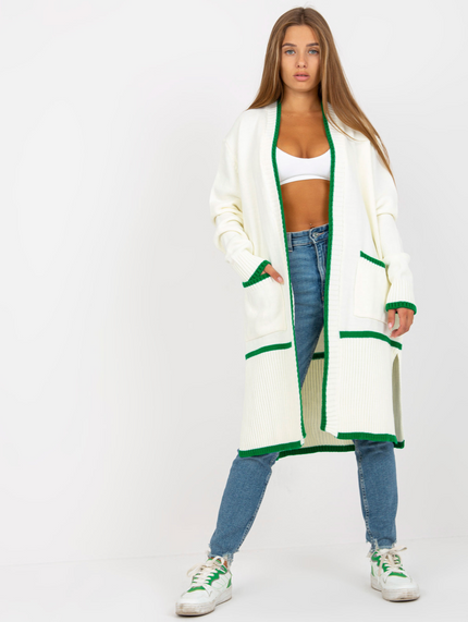 Cardigan weiß grün