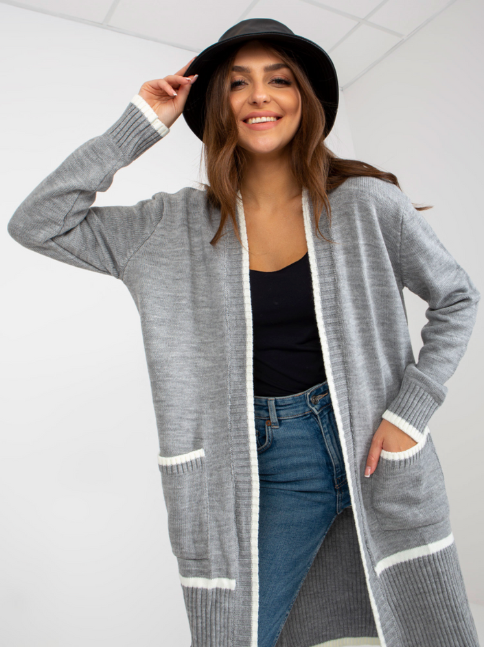 Cardigan grau weiß