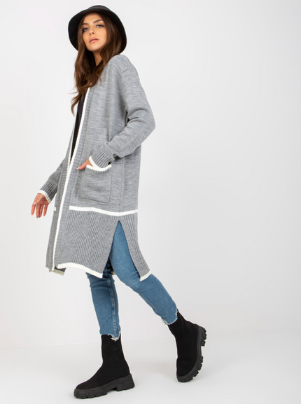 Cardigan grau weiß