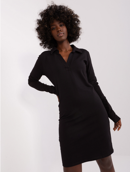 Polo Kleid langarm schwarz