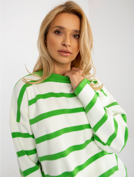Pullover gestreift grün