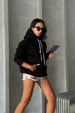 Kapuzen Hoodie mit zweifarbiger Kordel