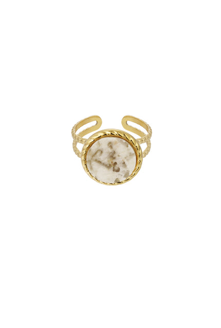 Ring runder Stein beige
