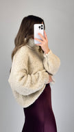 Boucle Pullover mit Rollkragen