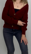Strickjacke burgundy mit Knöpfen