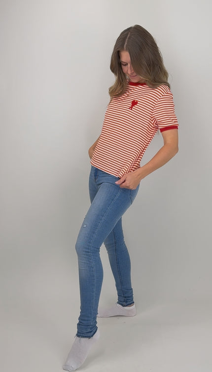 T-Shirt weiß/rot