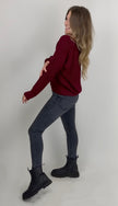 Strickjacke burgundy mit Knöpfen