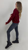Strickjacke burgundy mit Knöpfen