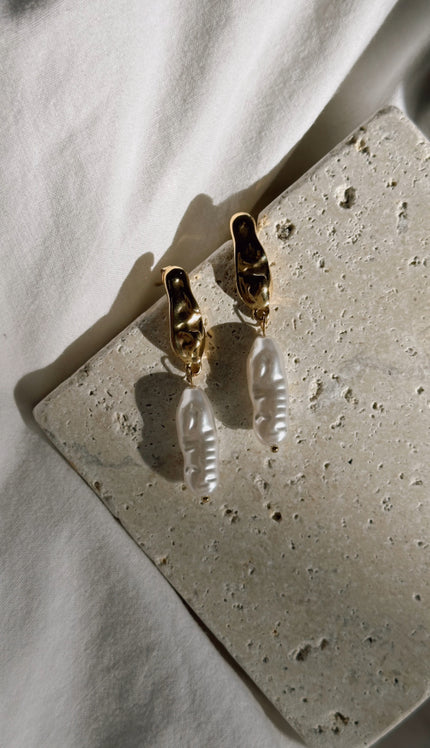 Ohrringe Gold lange Perle